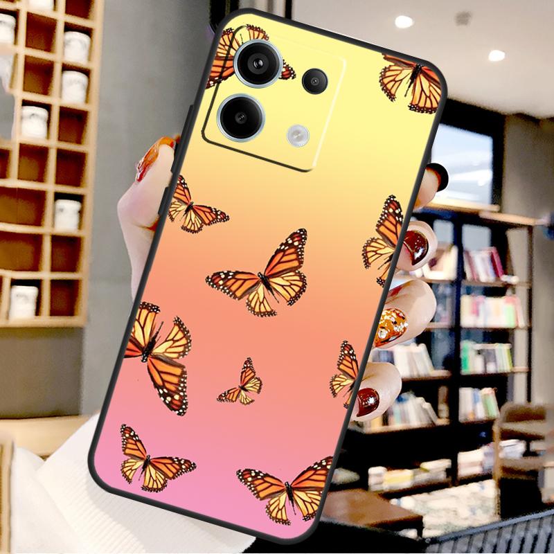 Butterfly For Xiaomi Redmi Note 14 Pro 12 11 9 10 13 15 Pro Plus Case For Redmi 15 10C 12C 13C 14C 15C