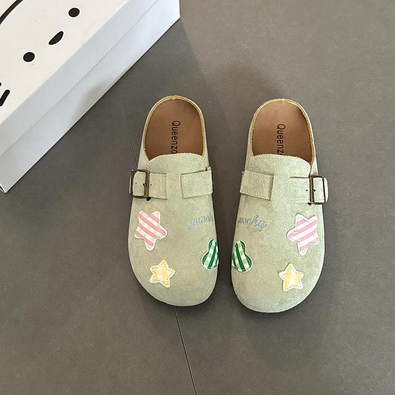 Fashion Versatile Flat-bottomed Bag Head Slippers Women's Summer Season Retro Cartoon Outer Wear Comfortable Casual Slippers Tide