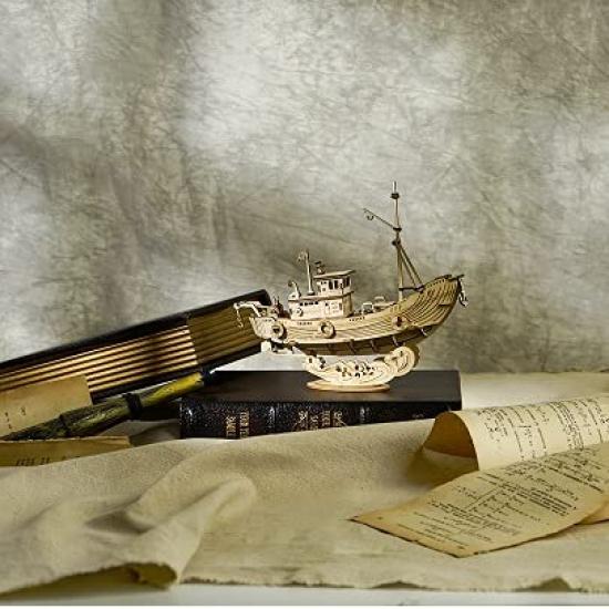 Tsukurun 3D Wood Puzzle TG308 Fishing Boat Instructions desu® (Japanese Included)