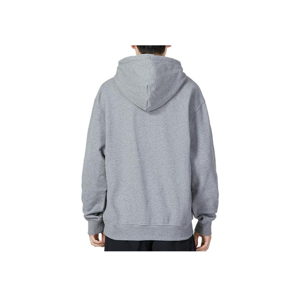 Jordan Logo Print Drawstring Hoodie With Fleece Lining Long Sleeve Men Tops Grey DQ7339-091