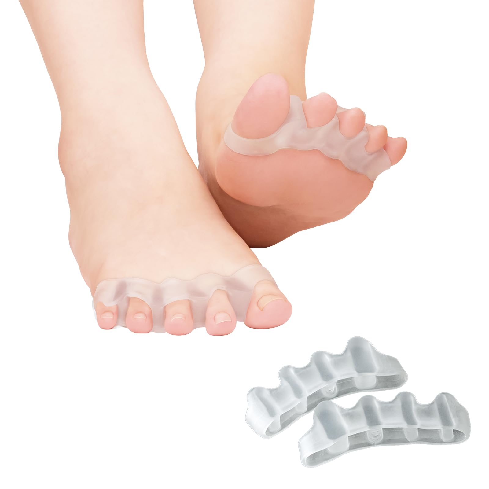 

Comolife Toe Spreaders of Toe Foot Elastic Socks (Set 2) - Spreader, Stretching, Care, Ambidextrous, Washable, Silicone,