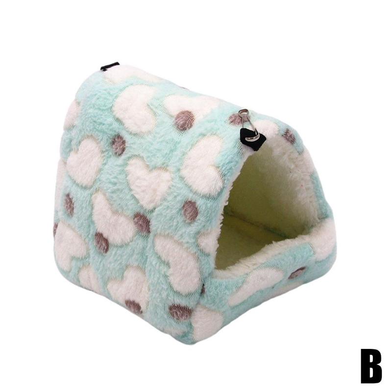 

Plush Pet Hamster Nest for Birds House Warm Comfortable Winter Parrot Hammock Cave Cage Guinea Pig Nest Tent Pet Accessories 8X8cm&TRIANGLE