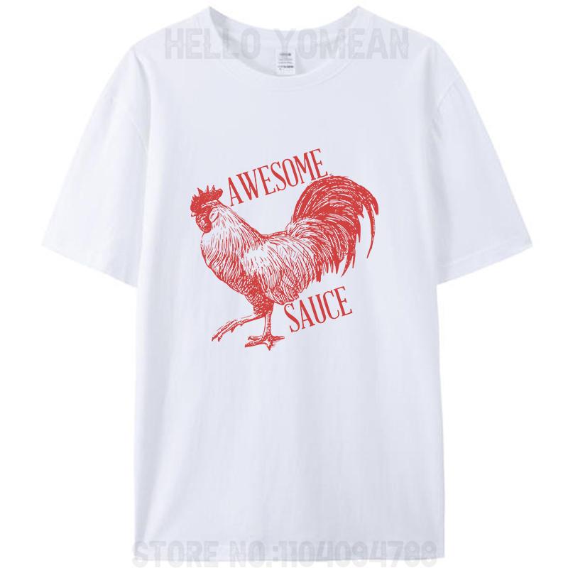 Awesome Sauce With Picture Of Rooster Funny Meme Women Men s Cotton T-Shirt Tee Tops S