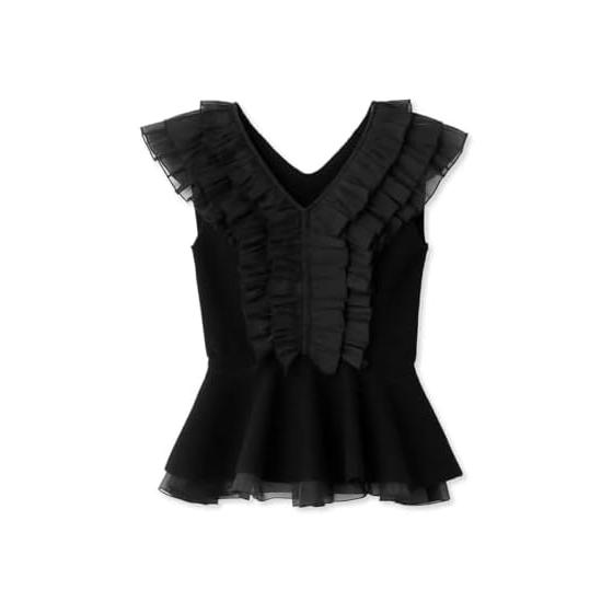 SNIDEL Ruffle Peplum Sleeve Knit Pullover SWNT242102 Women s