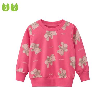 Fashion Girls Sweater Cute Bear Round Neck Top Children's Pullover