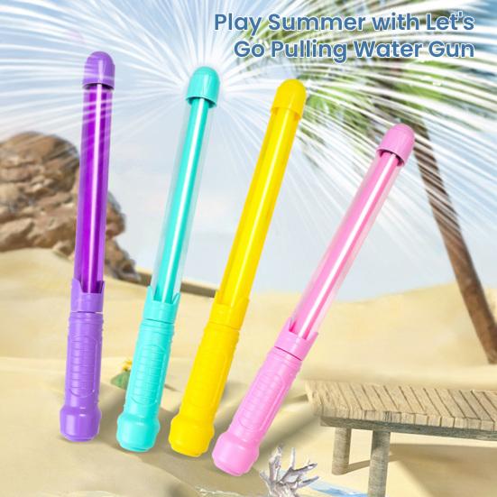 Water Shooter Toy for Kids Sparklers Effect High Pressure Beach Water Squirter Lightweight Pulling Tube Design Water Fight Toy