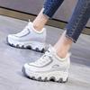 Fashion 9CM Genuine Leather Platform Wedge Hidden Heel Women Casual Shoes Chunky Sneakers Za Ins Fashion Winter Warm Sneakers Boot