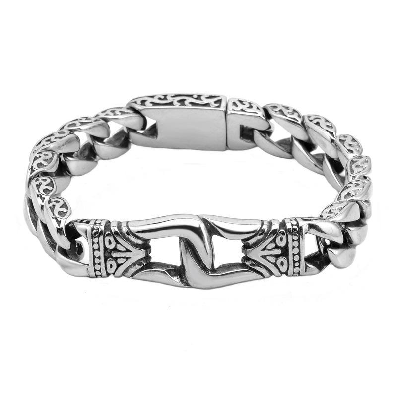 Long Rui Retro Totem Cuban Bracelet Creative Men's Hip Hop Dragon Bone Bracelet