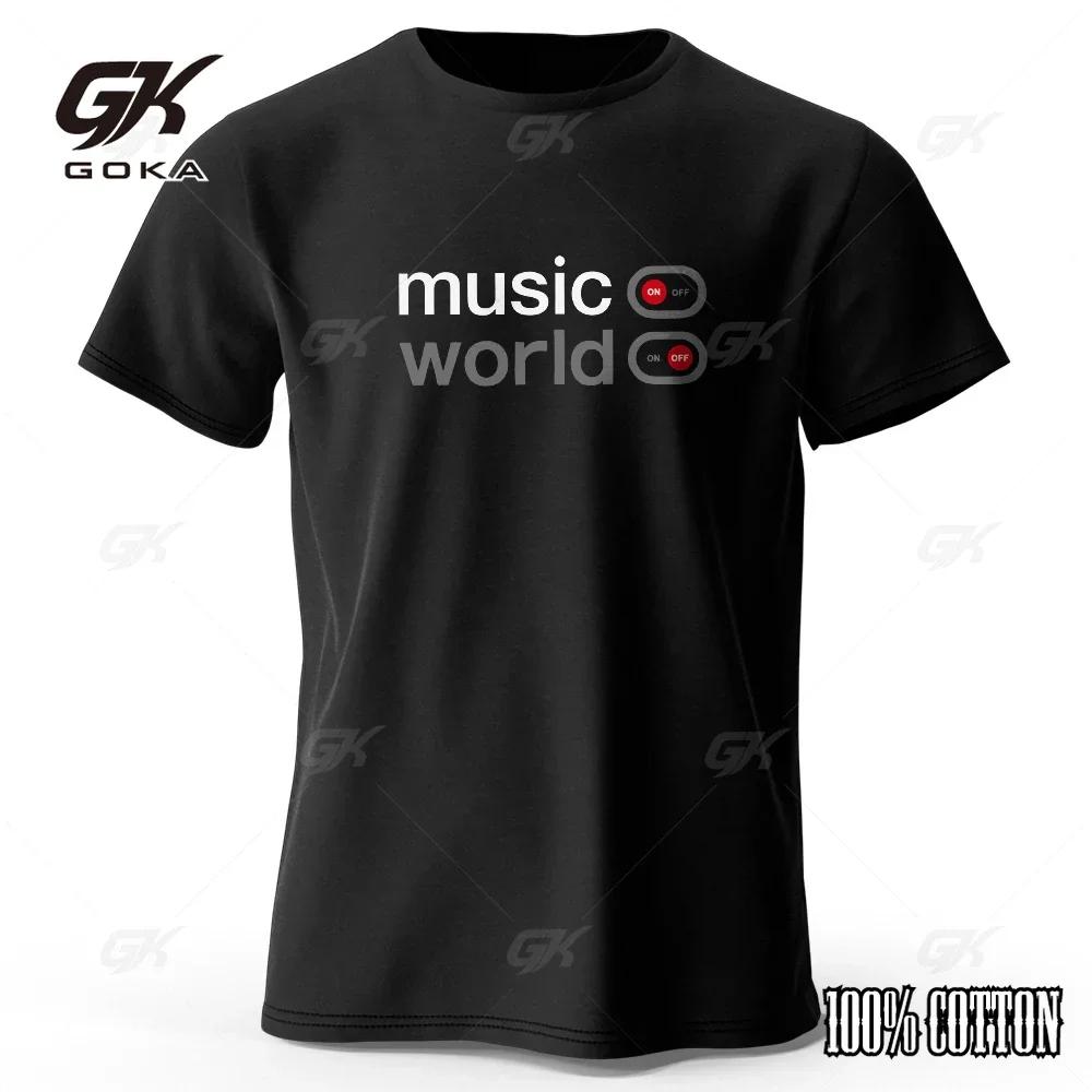 Mens Music World Printed TShirt 100 Cotton Oversized Classic Funny Graphic Tees for Men Women Summer Tops