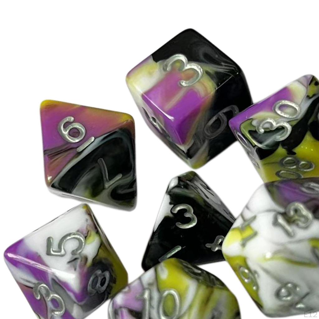 7 Piece RPG Dice Set Polyhedral 4 Color for Role Playing Game Cafe