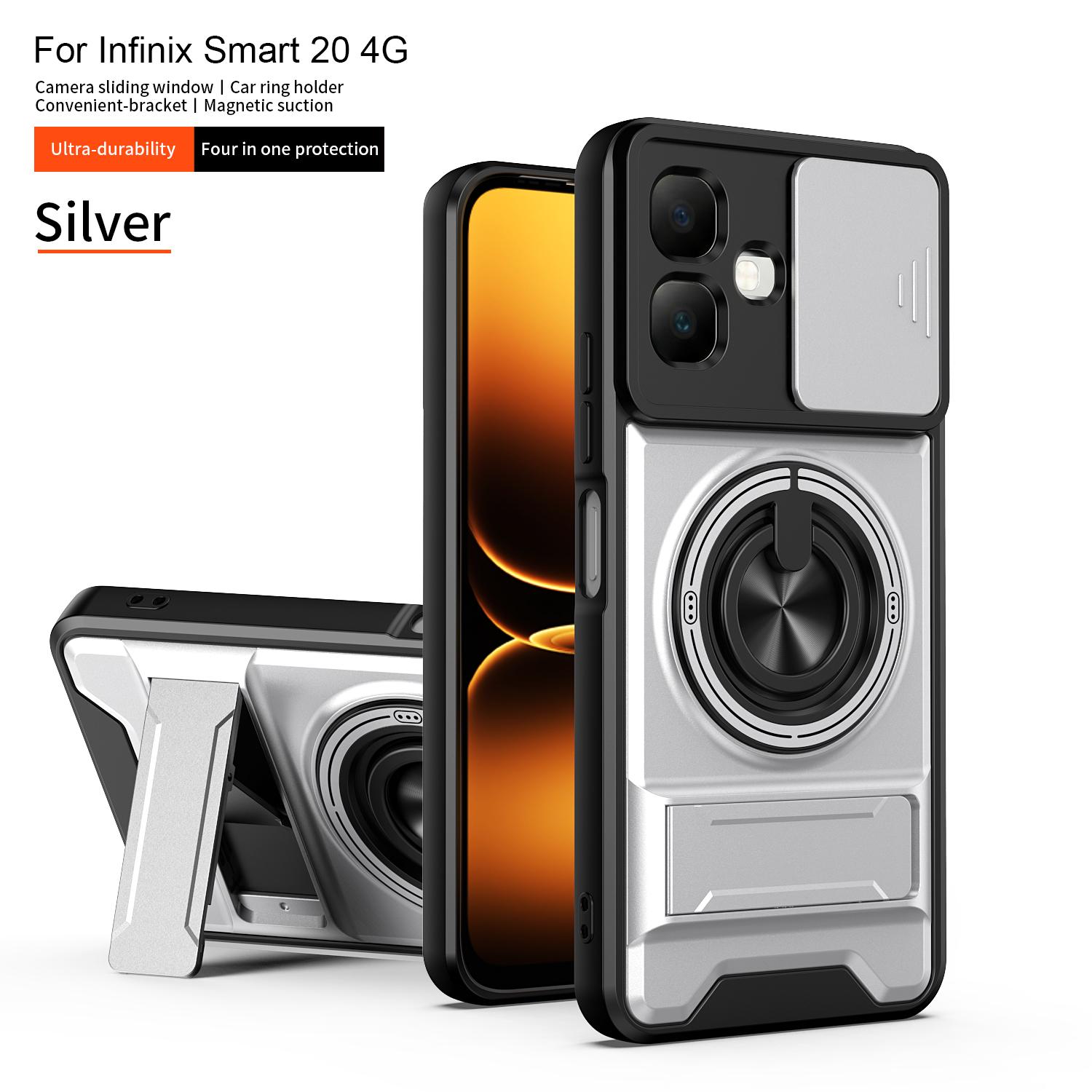 

For Infinix Smart 20 Case Infinix Smart 20 4G Cover Magsafe Magnetic Fold Holder Military Armor Camera Protection Cover Infinix Smart 20