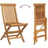 Garden Dining Set 5 pcs Brown Solid Teak Wood