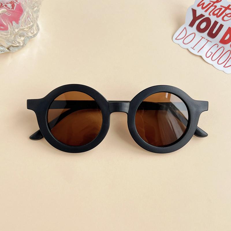 

New Children Solid Colors Sunglasses Boys Girls Outdoor Cute Cartoon Round UV400 Protection Sunglasses Kids SunGlasses Gift 2026 чёрный