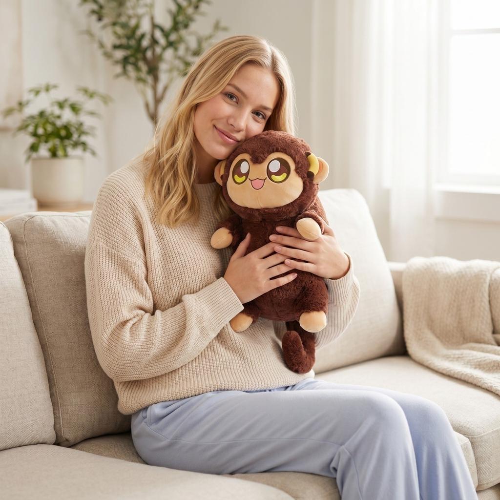 Plush Stuffed Animal Soft Toy Monkey Plushie Cuddly Plush Doll for Home Decoration and Play Suitable for Children and Adults Birthday Gift