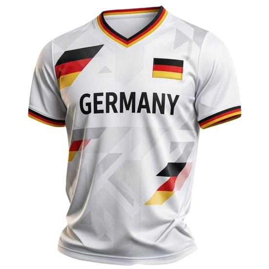 Men Germany T-shirt, Football Fans T-Shirt, German Flag V-Neck Tee, Stylish Germany Symbol T-shirt for Soccer Fans XXL белый