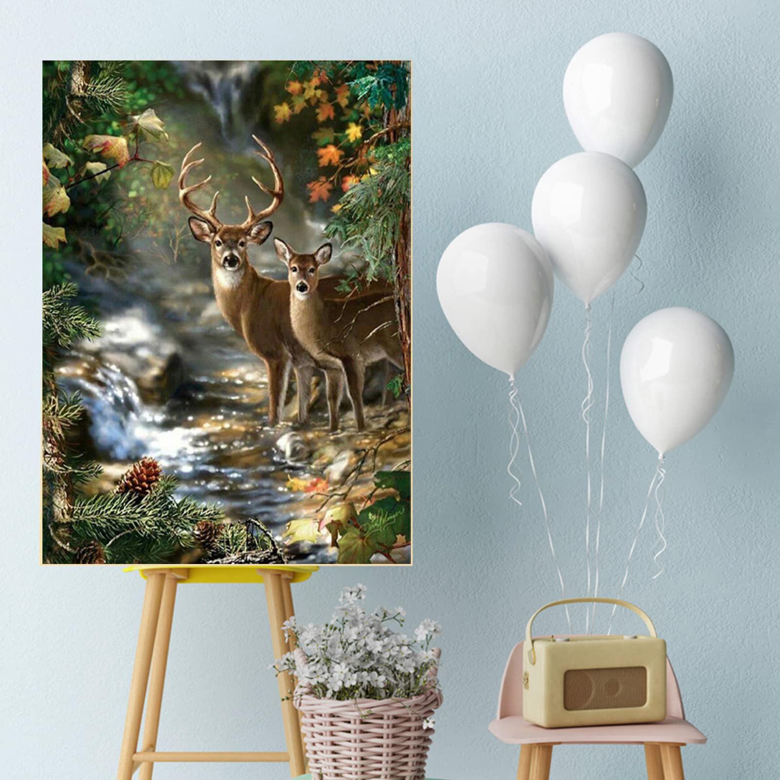 

5D DIY Алмазная картина «Два оленя» Набор для вышивки крестом Мозаика Алмазная вышивка Роза Полный круглый/квадратный дрель Украшение дома Round 30x40cm