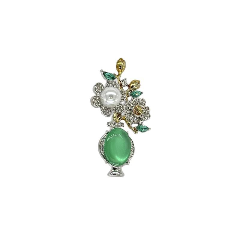 New Chinese Style Niche Retro Elegant Floral Vase Brooch