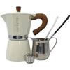 Cuban Coffee Starter Kit | Cafecito 6 Cups Moka Pot Set | Cafetera Cubana Stovetop Espresso Maker Set | Anti-Splash Valve Includ
