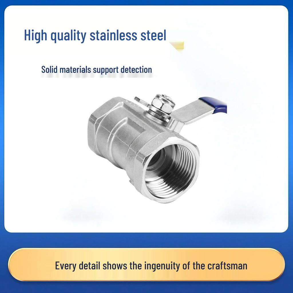 304/316 Stainless Steel One-Piece Ball Valve, Female Thread, DN15, 4-6 Points