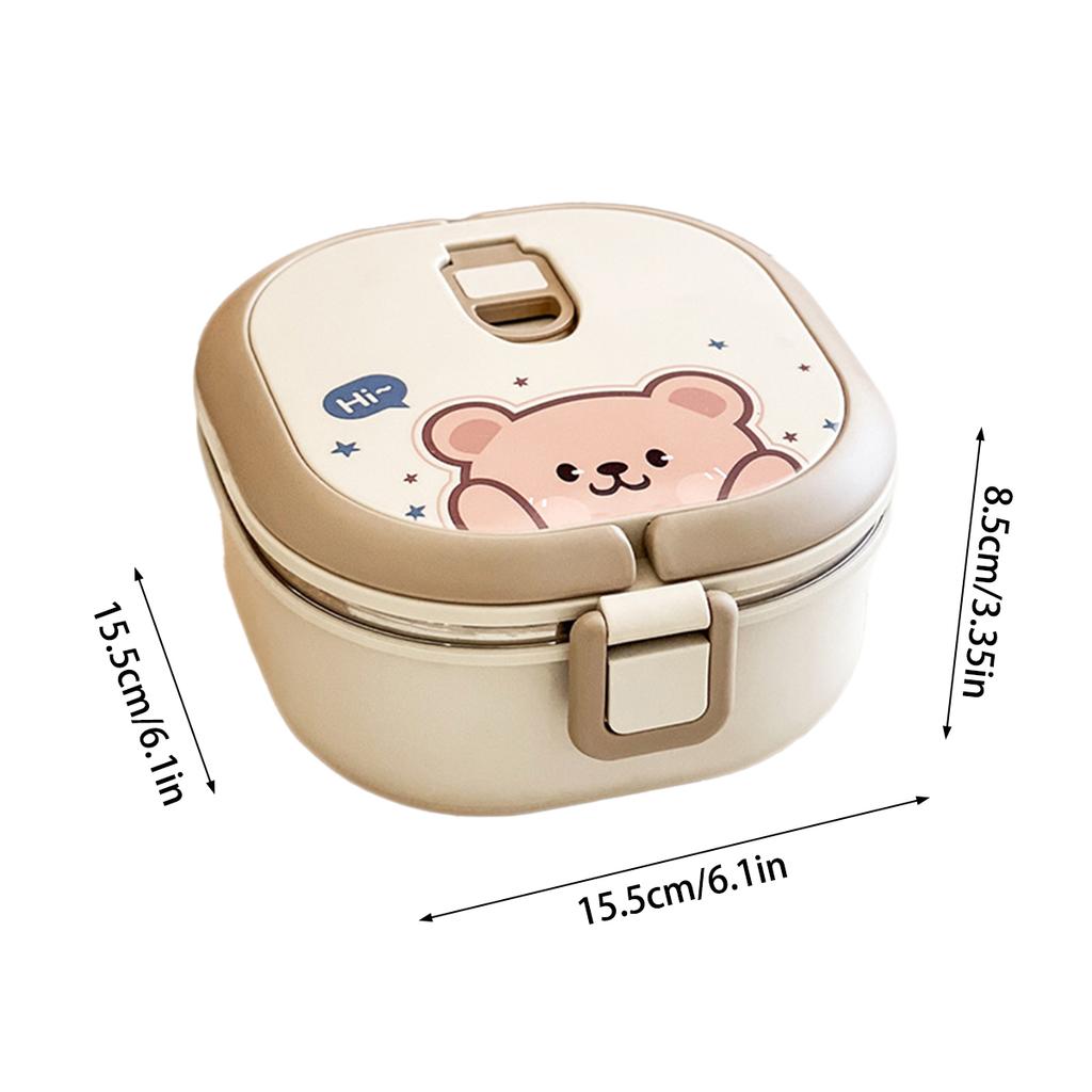 Thermos-Lunchbox für warme Speisen 700ml Quadratische Isolier-Lunchbox Geschirr Auslaufsicher Lebensmittelechter Edelstahl
