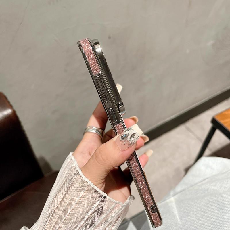 Luxury Transparent PC Phone Case Pura 70 Pro With Matte Leather Texture Glitter Accent Shockproof Anti-Fingerprint
