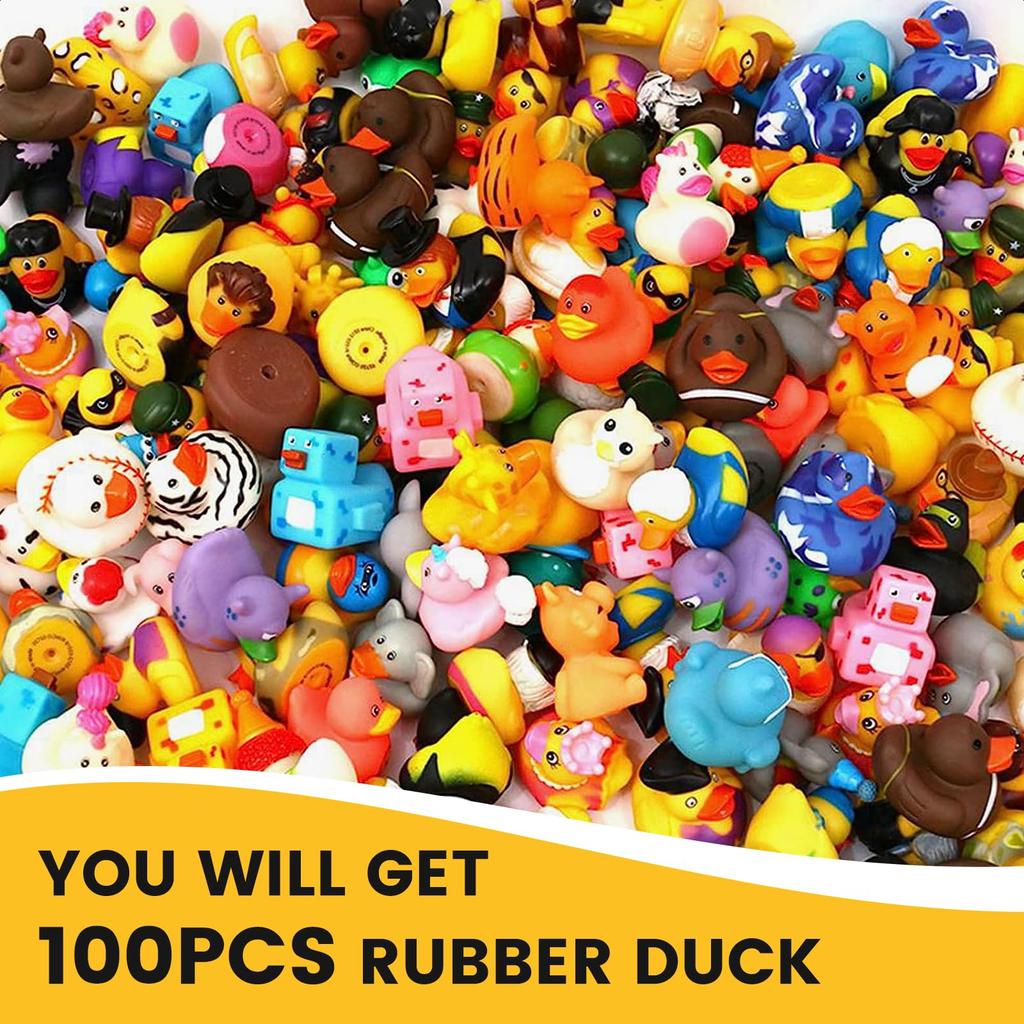 1-100Pcs Rubber Ducks In Bulkassortment Duckies For Jeep Ducking Floater Duck Bath Toys Party Favors