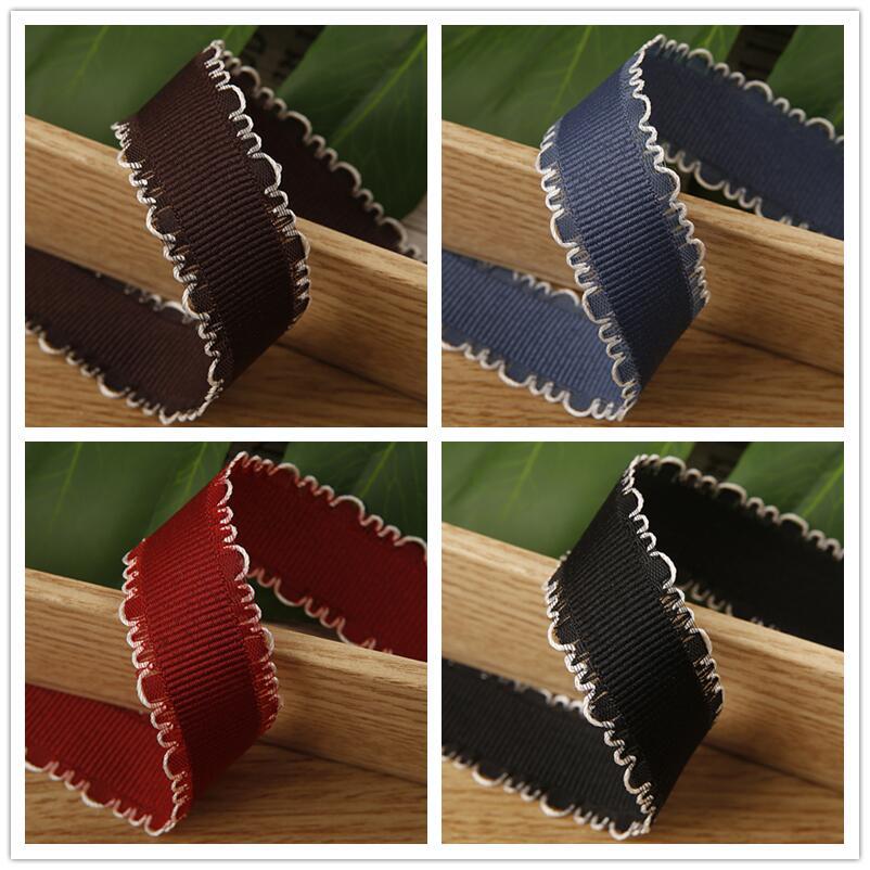 5Yards Picot Edge Ribbon Grosgrain Ribbon with Fine Loops for Clothing Sewing Gift Wrapping DIY Hair Bows Hat Decor Craft Supply