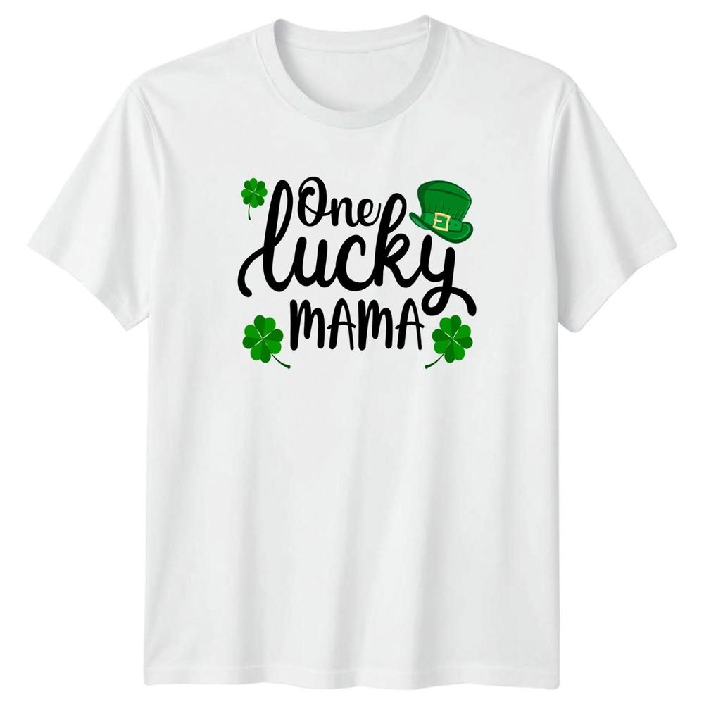 One Lucky Mama Unisexs TShirt St Patricks Day Irish Gift For Her S