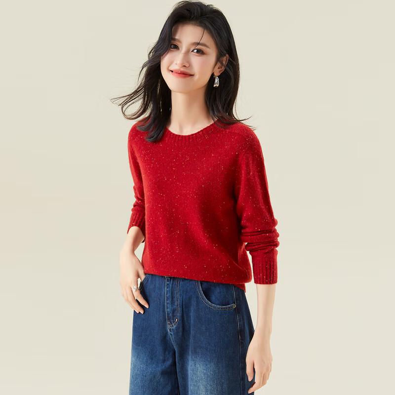 Women's Thick Merino Wool Round Neck Sweater