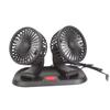 5/12/24V Automobile Vehicle Fan Dual Head Mini Air Circulator Fan 360 Rotatable USB for Car Truck SUV RV Cranes