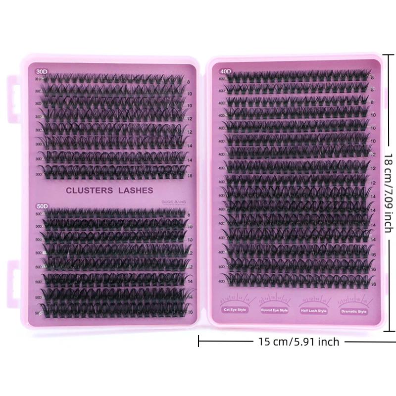DIY Individual Eyelash Clusters Kit Large Capacity Easy to Apply Reusable Lash Extensions for Makeup Novice Use
