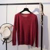 Shiny and Glittering Thin Sweater for Women Loose Knitted Sweater for Autumn Round-neck Pullover Long-sleeved Top