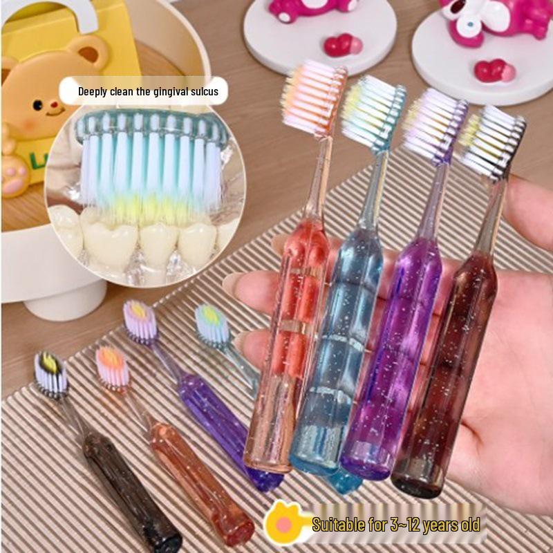 

New Children s Roman Column Toothbrush - High-End Design for Ages 3-12 1 pack, 2 brushes [Random Colors]