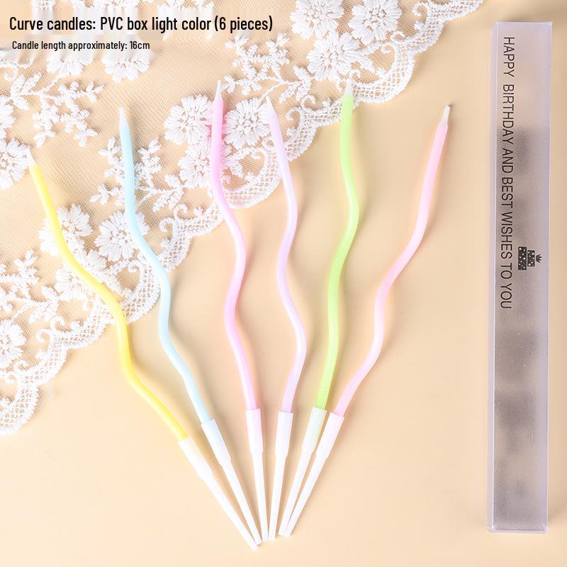Curved Spiral Birthday Cake Candles - Creative Decorative Ornaments