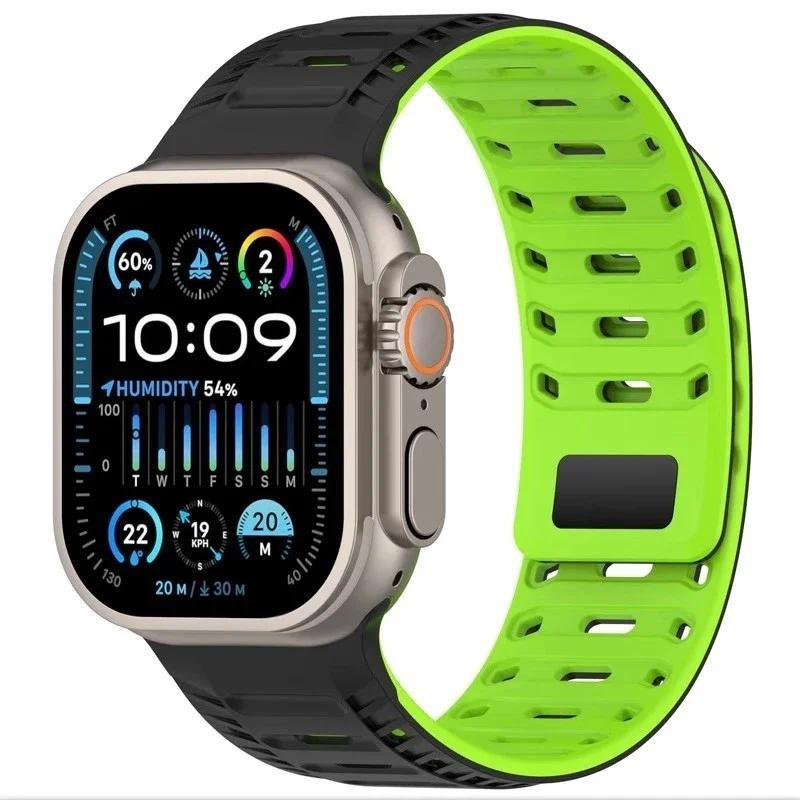 Silicone Magnetic Bands Loop Strap for Apple Watch 49mm 46mm 45mm 44mm 42mm For iWatch Series 11 10 9 8 7 6 5 4 3 2 SE 3 Ultra 3