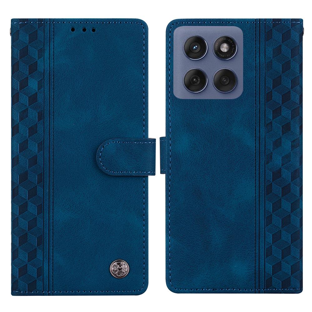 For Motorola Edge 60 Fusion 5G/Edge 60 5G Leather Case Imprinted Checkered Pattern Wallet Stand Flip Phone Cover