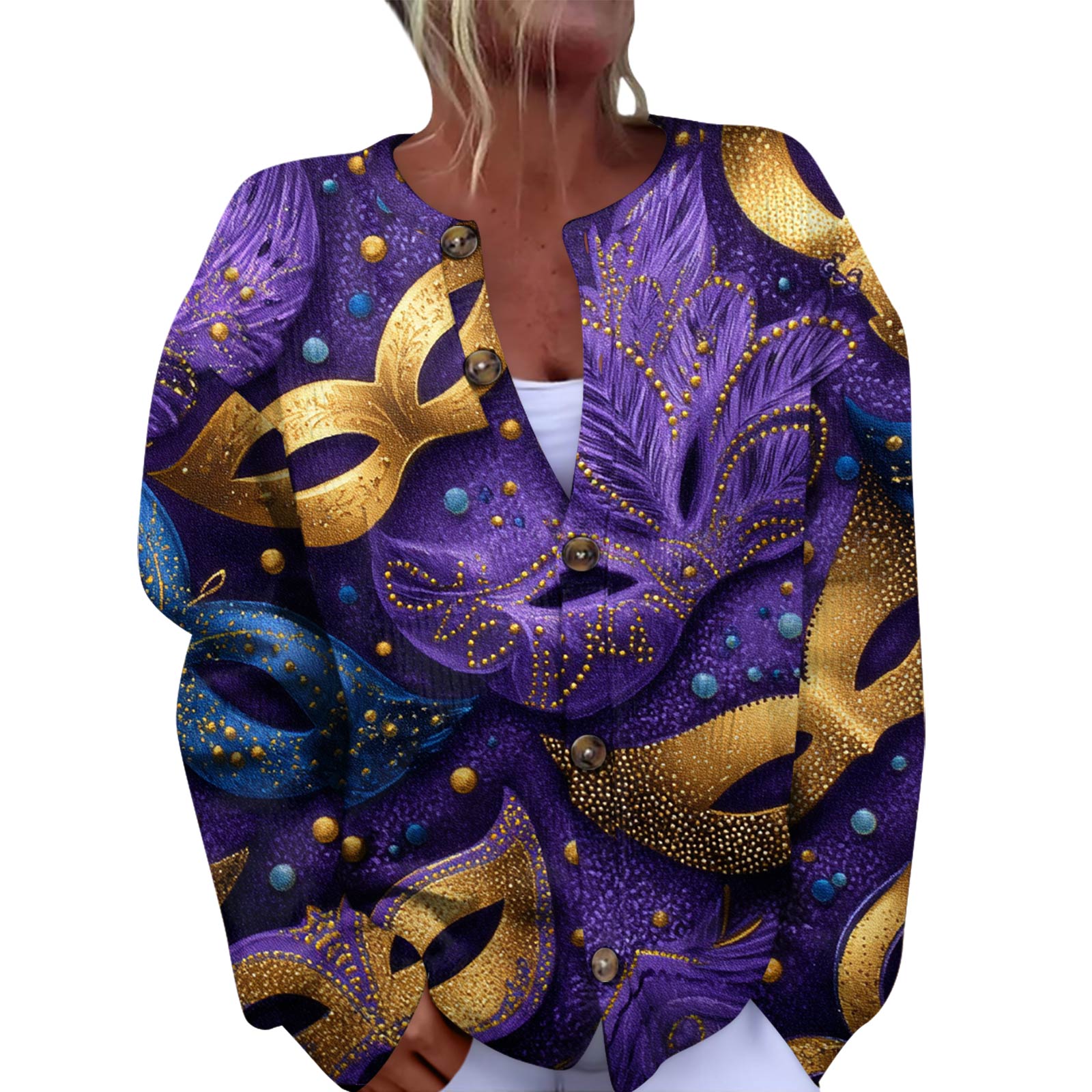 

Женский модный фестивальный вязаный кардиган с длинными рукавами и застежкой на пуговицы S