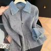 Damen S Lockerer Strickcardigan mit doppeltem Reißverschluss Herbst Winter Lässiger Pullover