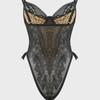 Hot-Selling Sexy Leopard Print Lace Suspender Bodysuit