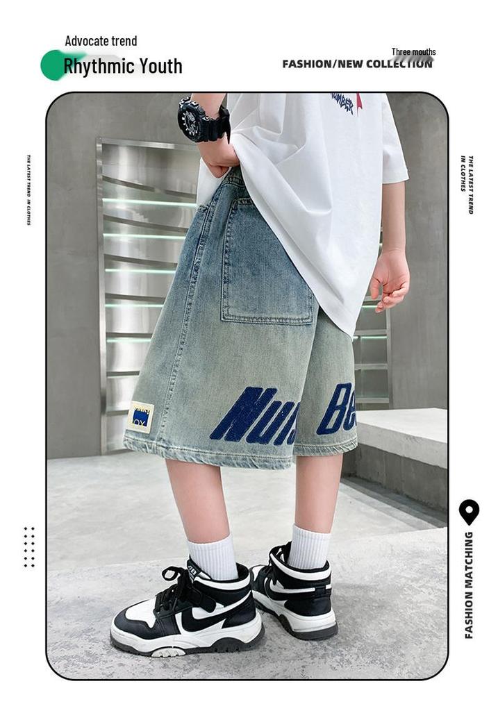 Pantaloncini di jeans estivi a lunghezza media per ragazzi 2026 - Alla moda, Leggeri per bambini più grandi