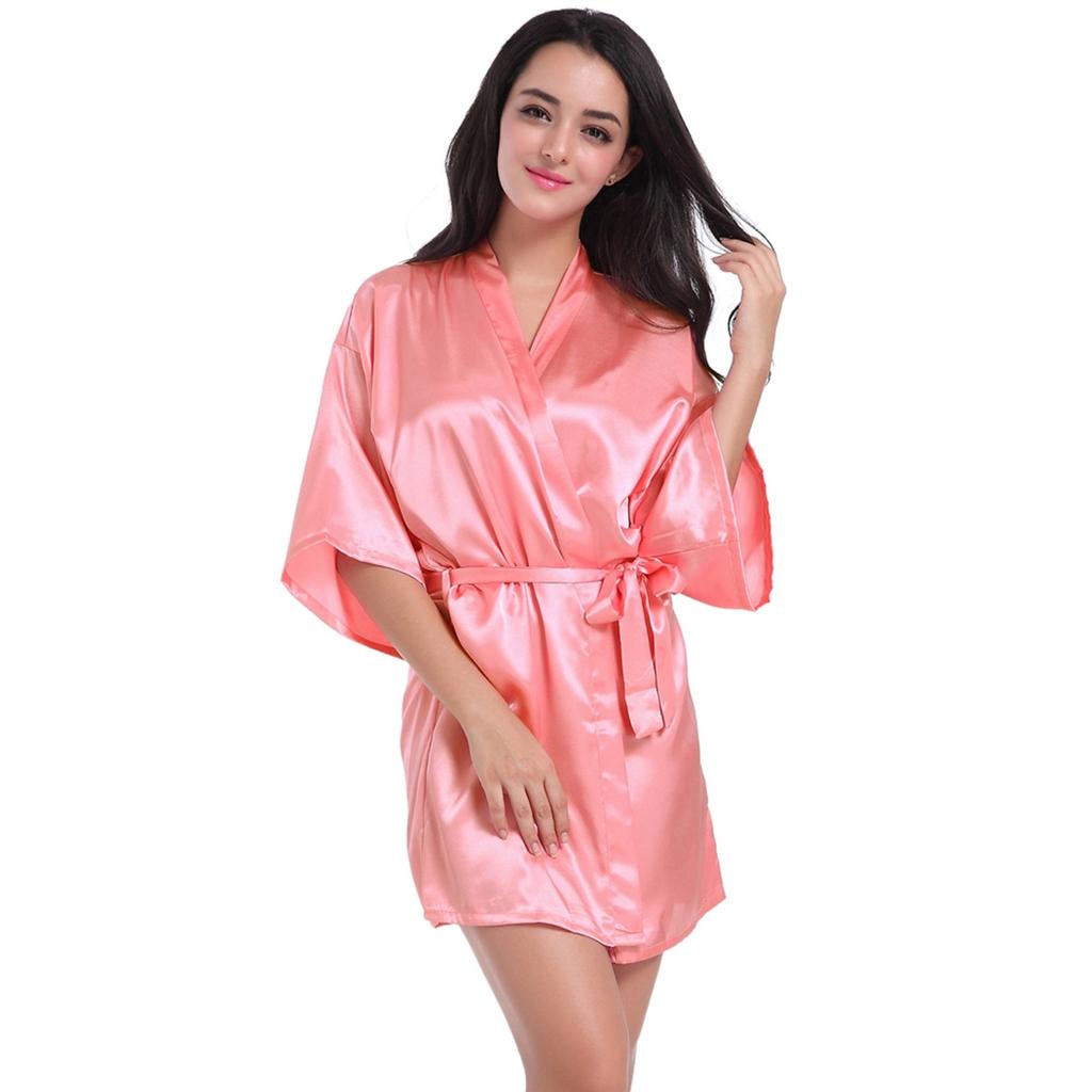 Summer Silk Kimono Robe Bathrobe Women Silk Bridesmaid Robes Sexy Robes Satin Robe Ladies Dressing Gowns