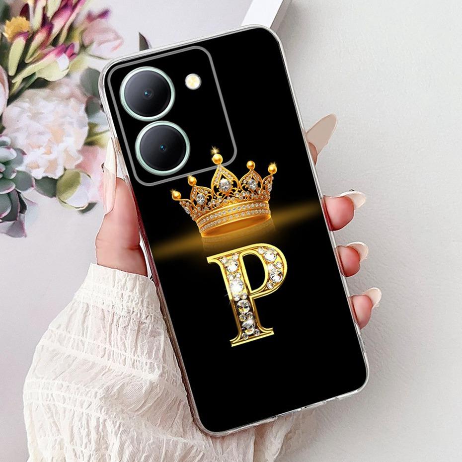 Fashion Letter Phone Case For Vivo Y36 5G (V2248) / Y27 5G (V2302) Clear TPU Slim Cover For Vivo Y36 Y27 5G Soft Silicone Cases