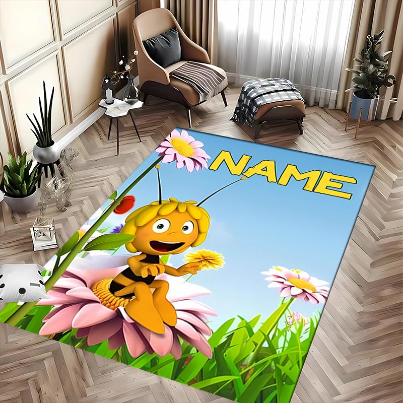 Custom personalization Maya the Bee Area Rug - Perfect For Kitchen, Bathroom,Laundry Room Decor Large Size Available,Gift All Seasons