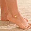 Simple Gold Plated Crown Anklet Stainless Steel Beaded Ankle Bracelet for Women Dainty Foot Chain Jewelry Summer Accessories