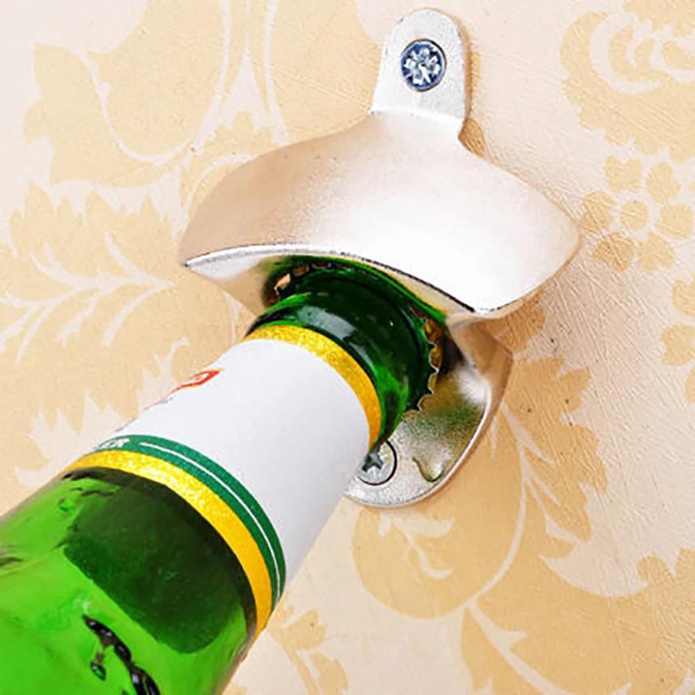 Nástěnný otvírák na láhve ze slitiny zinku Kuchyňský otvírák na láhve Retro slitinový Nástěnný se šrouby Party Antik Otvírák na pivní láhve