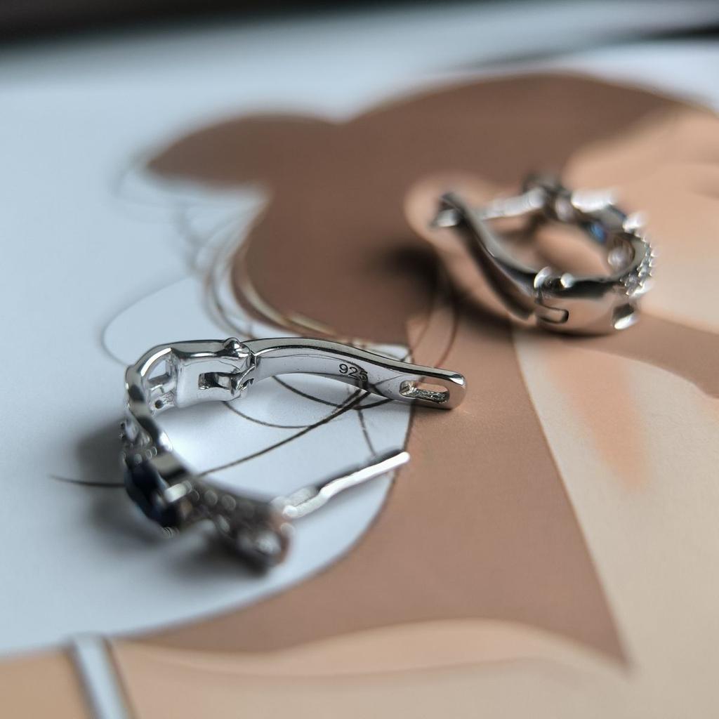 Серебряные серьги с сапфиром nano 0.638ct (2189022)