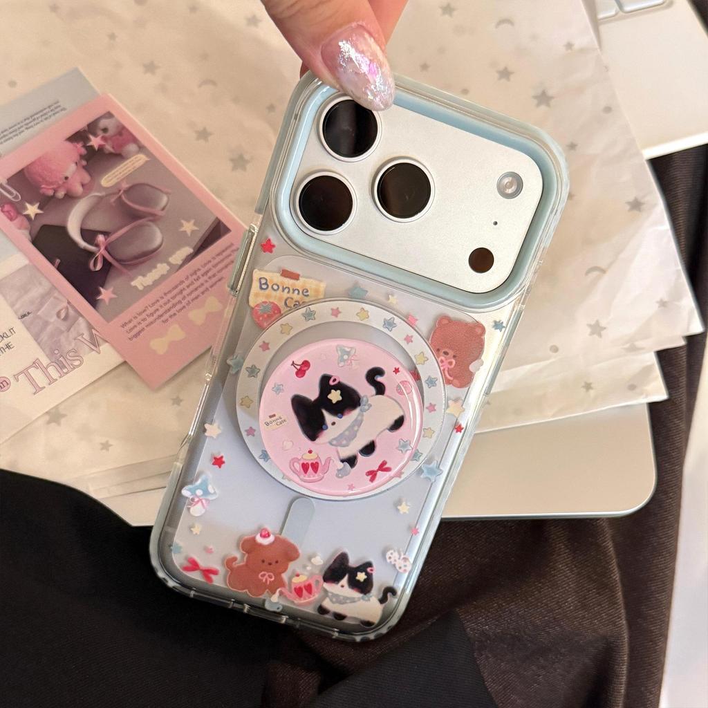 Cute Cat Magnetic Phone Case for iPhone 16, iPhone 17, and iPhone 17 Pro Max