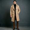 Men's Double-Breasted Trench Coat Notched Lapel Button Down Knee-Length Business Casual Long Jacket Overcoat for Men Fall Winter Coat With Pockets
