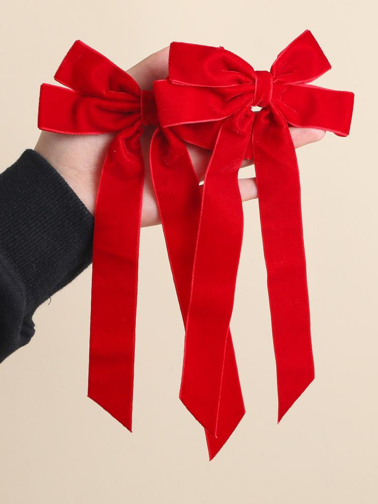 2Pcs Vintage Large Velvet Bow Hairpins for Women Double Layered Bow Hair Clips Korean Girls Hair Clip Barrettes Hair Accessories