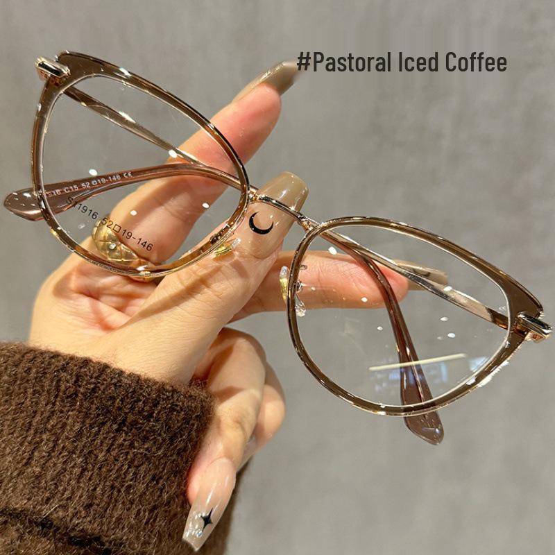 Women's Retro Cat-Eye Blue Light Blocking Glasses - Fashionable Myopia Frames, TR90 Ultra-Light.